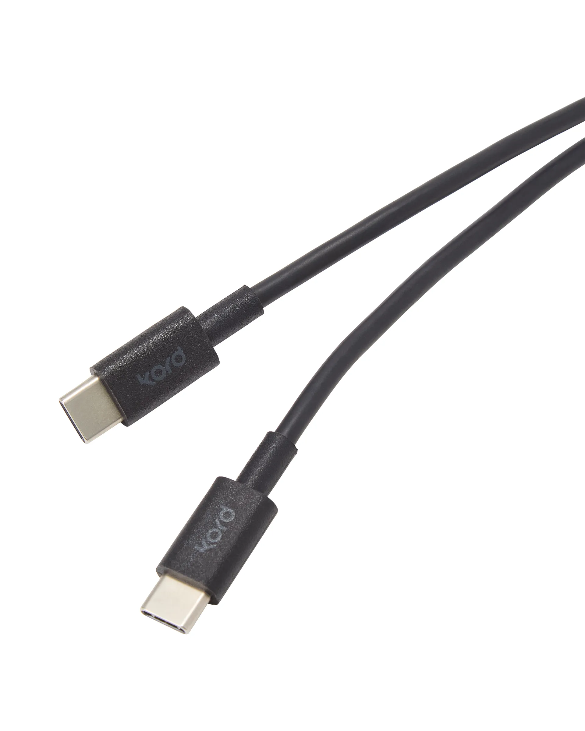 Kord USB-C till USB-C laddningskabel 1,8 m, Black Kord