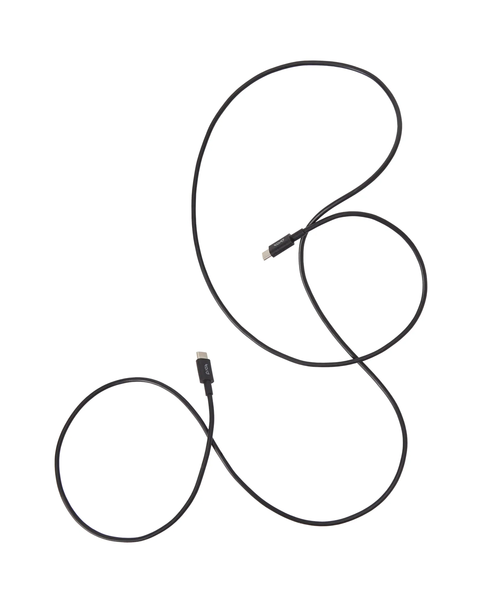 Kord USB-C till USB-C laddningskabel 1,8 m, Black Kord