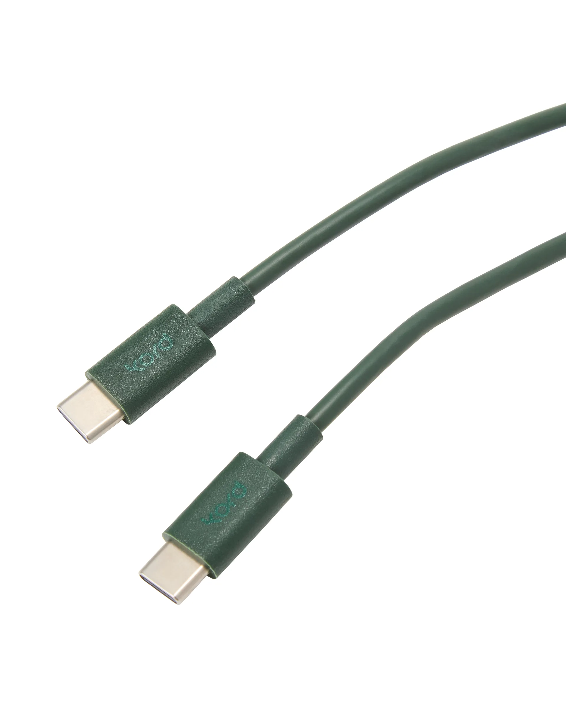 Kord USB-C till USB-C laddningskabel 1,8 m, Dark Green Kord