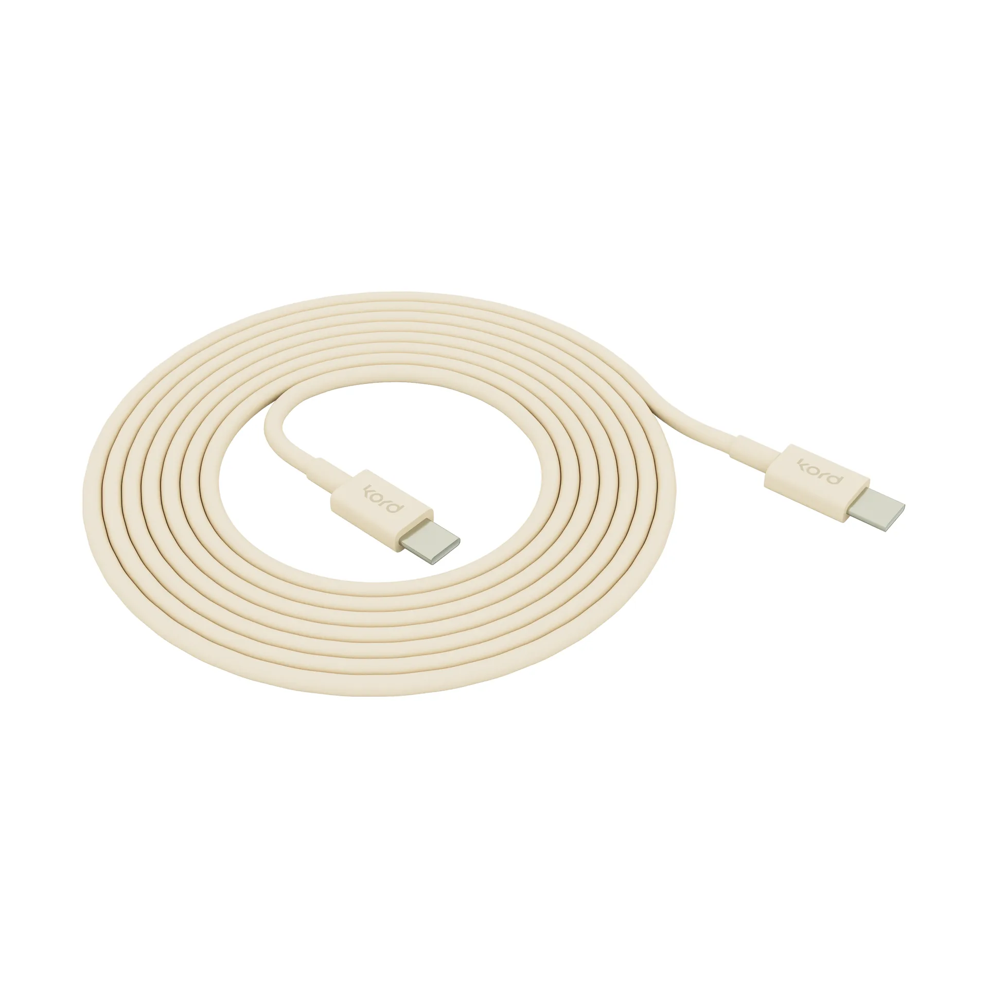 Kord USB-C till USB-C laddningskabel 1,8 m, Pearled Ivory Kord