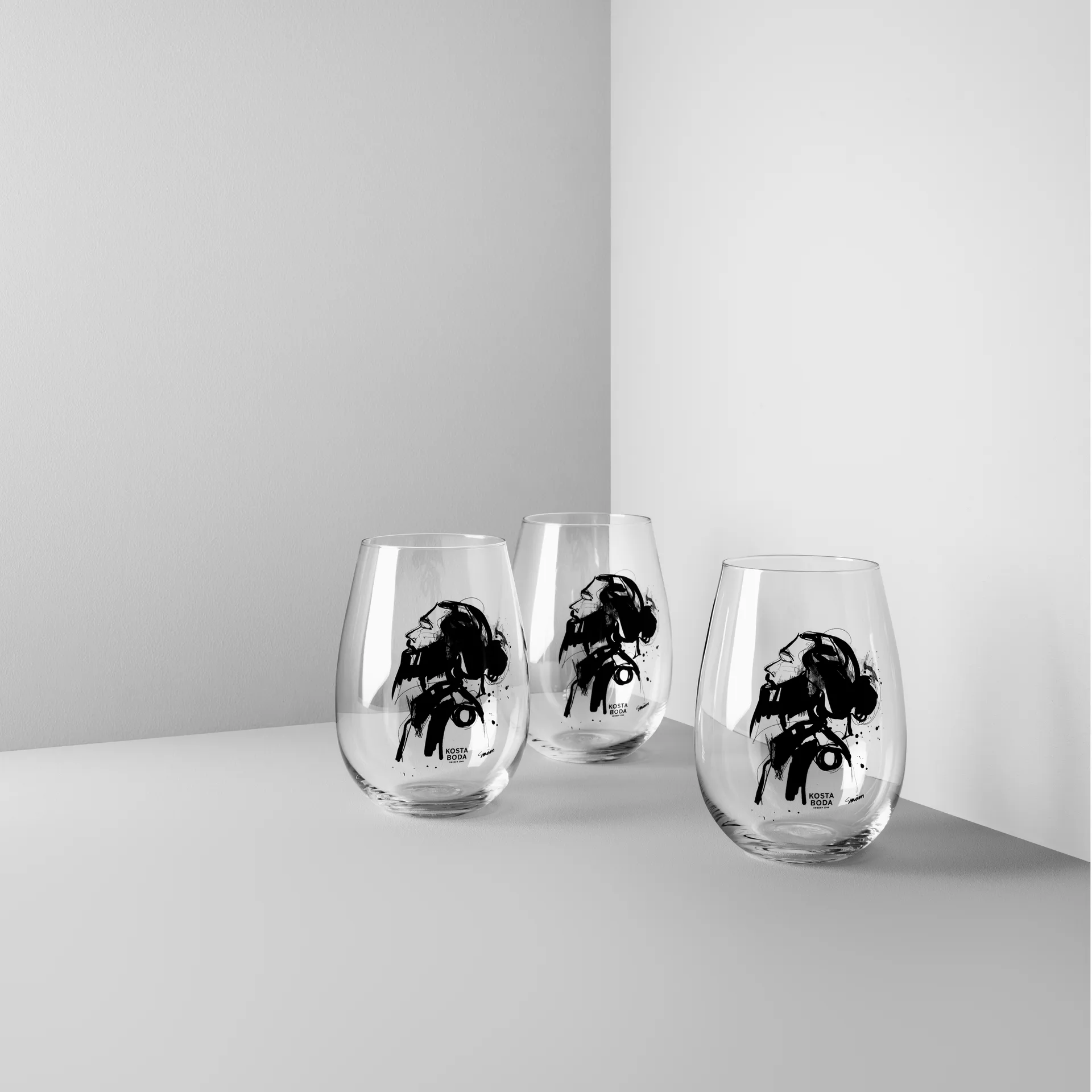 All about you tumblerglas 57 cl 2-pack, Love him (grå) Kosta Boda