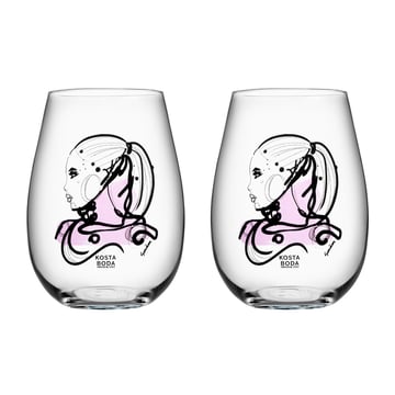 Kosta Boda All about you tumblerglas 57 cl 2-pack love you (rosa)