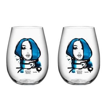 Kosta Boda All about you tumblerglas 57 cl 2-pack miss you (blå)