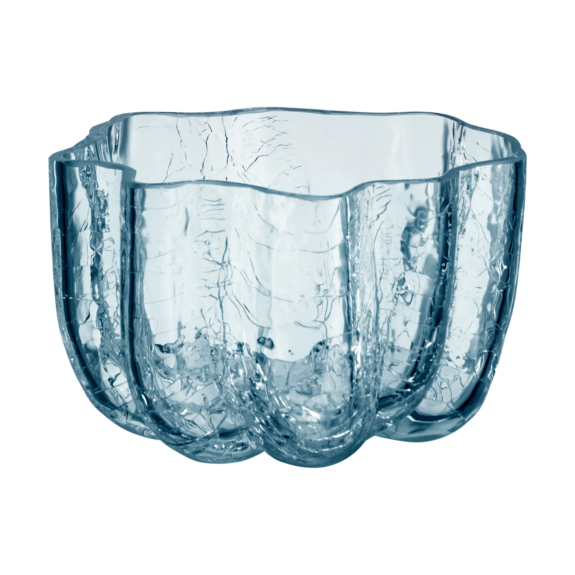 Crackle ljuslykta cirkulär 58 mm, Klar Kosta Boda