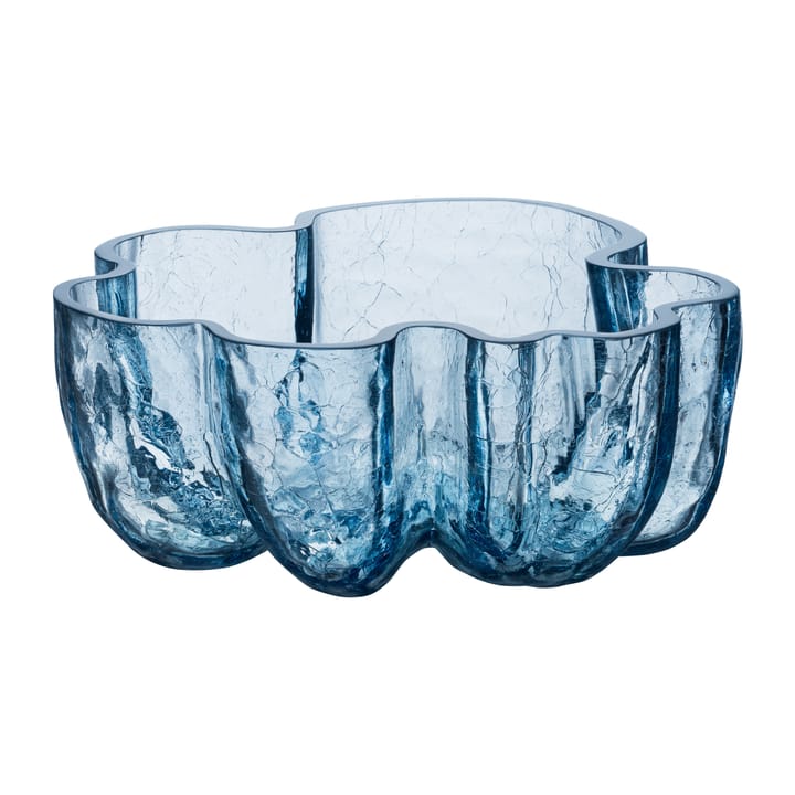 Crackle skål 105 mm, Cirkulärt glas (blå) Kosta Boda