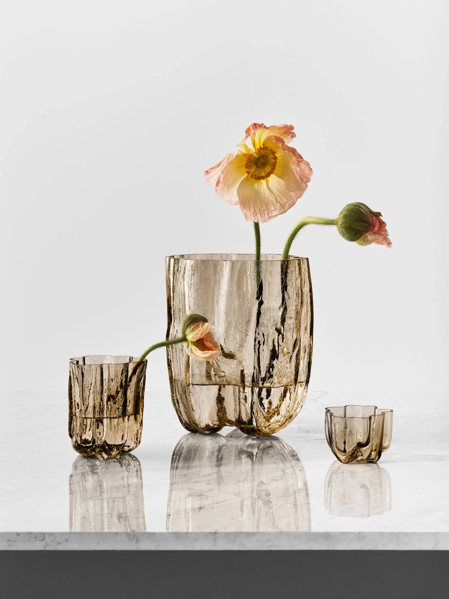 Crackle vas 27 cm, Taupe Kosta Boda
