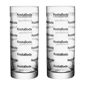Salong Betong highball glas 33 cl 2-pack - Klar-svart - Kosta Boda