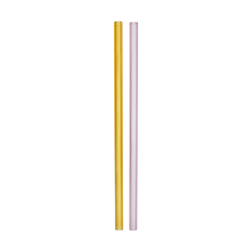 Sipsavor sugrör 200 mm 2-pack - Rosa-gul - Kosta Boda