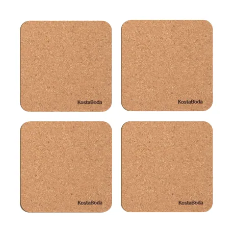 Kosta Boda Viva glasunderlägg 9,6x9,6 cm 4-pack Kork
