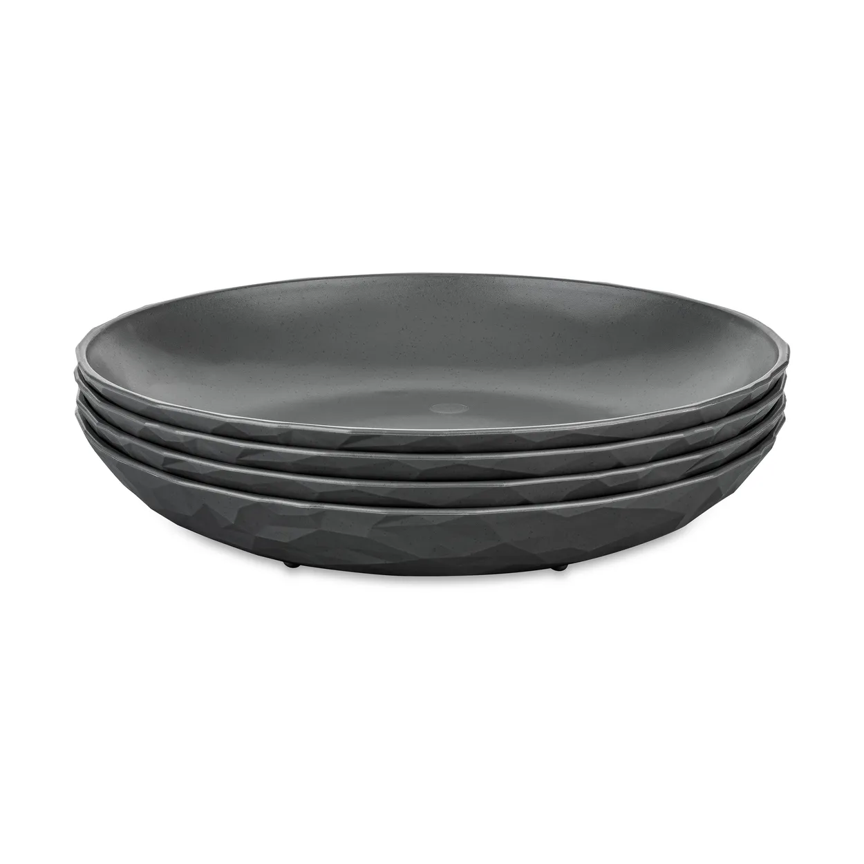 Koziol Club djup tallrik Ø22 cm 4-pack biocirk termoplast Nature ash grey