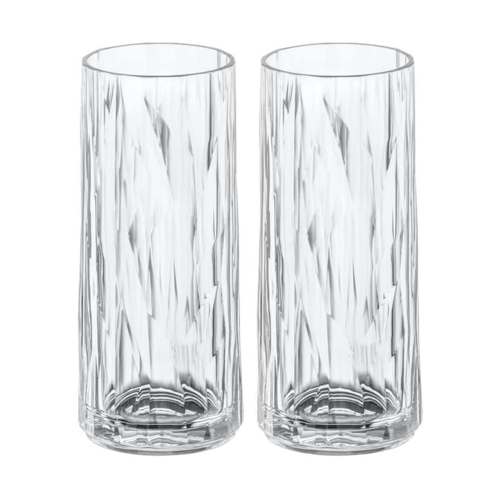 Club No. 3 longdrinkglas plast 25 cl 2-pack - Kristallklar - Koziol