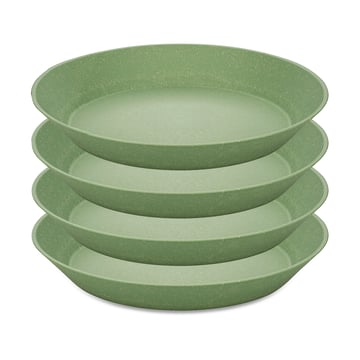 Koziol Connect djup tallrik Ø24 cm 4-pack Nature leaf green