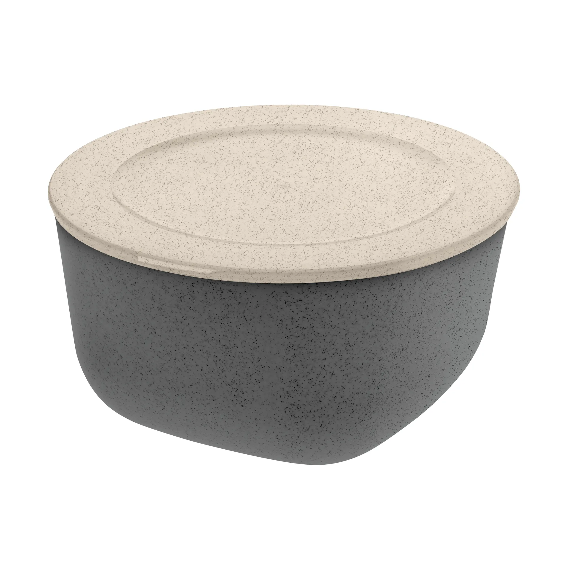 Connect skål/bunke med lock 2 L biocirk termoplast, Nature ash grey Koziol