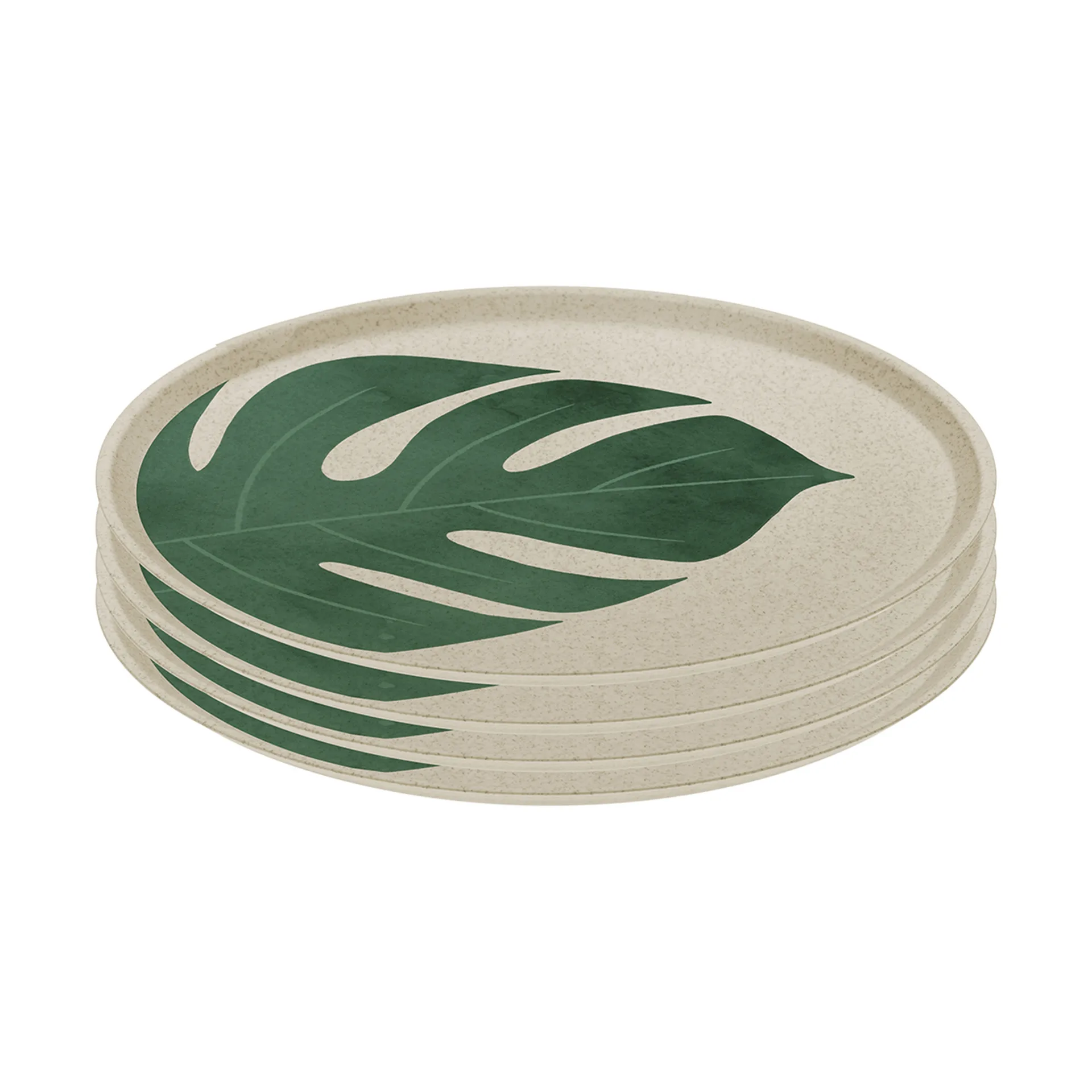 Connect tallrik Ø25,5 cm 4-pack, Monstera leaf Koziol