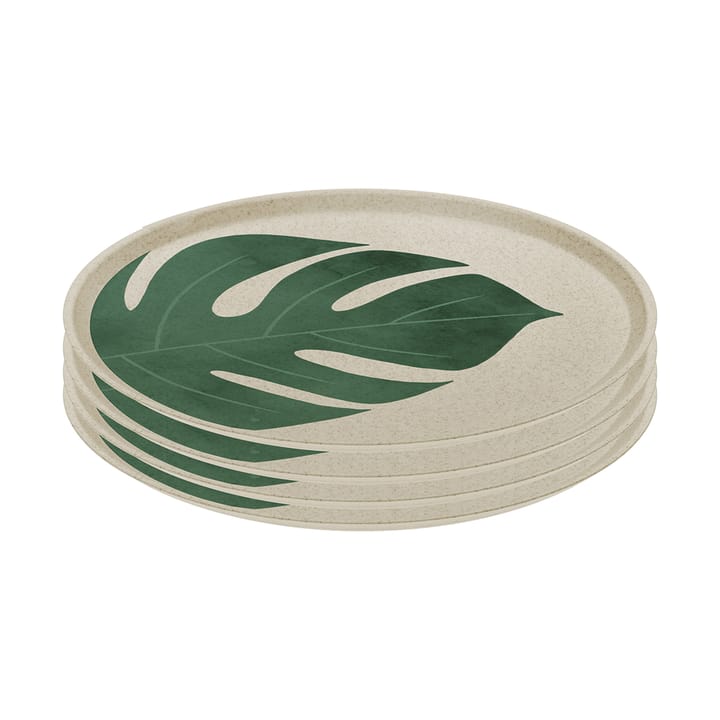 Connect tallrik Ø25,5 cm 4-pack - Monstera leaf - Koziol