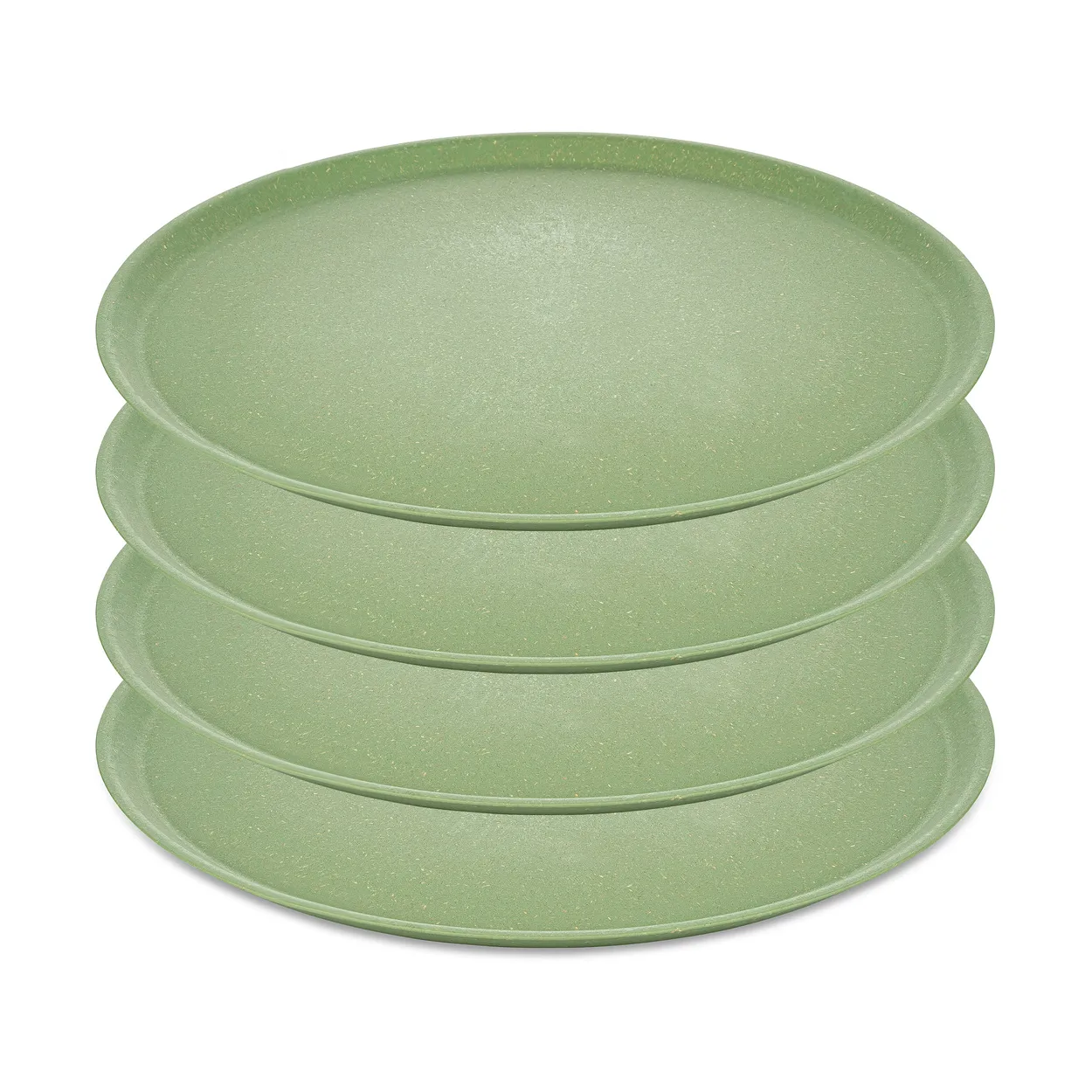 Koziol Connect tallrik Ø25,5 cm 4-pack Nature leaf green