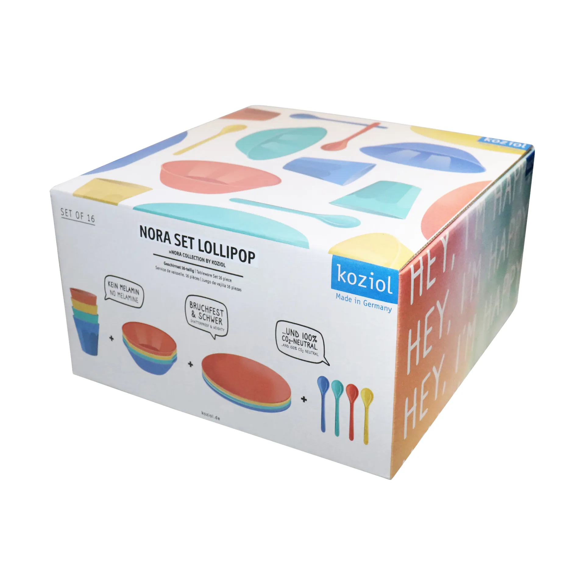 Nora Lollipop servisset 16 delar, Multi Koziol