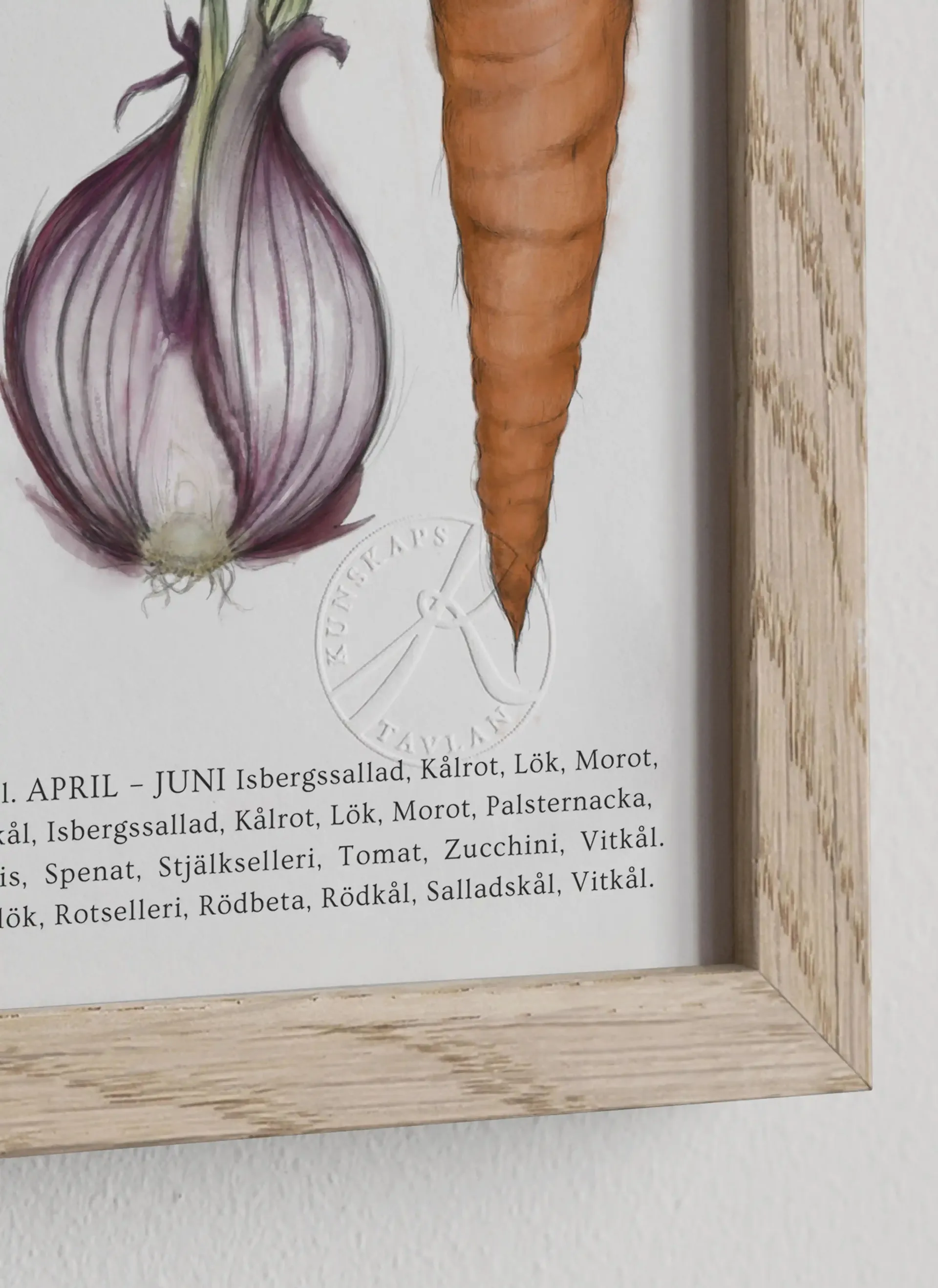 Säsongens Grönsaker poster, 50x70 cm Kunskapstavlan®