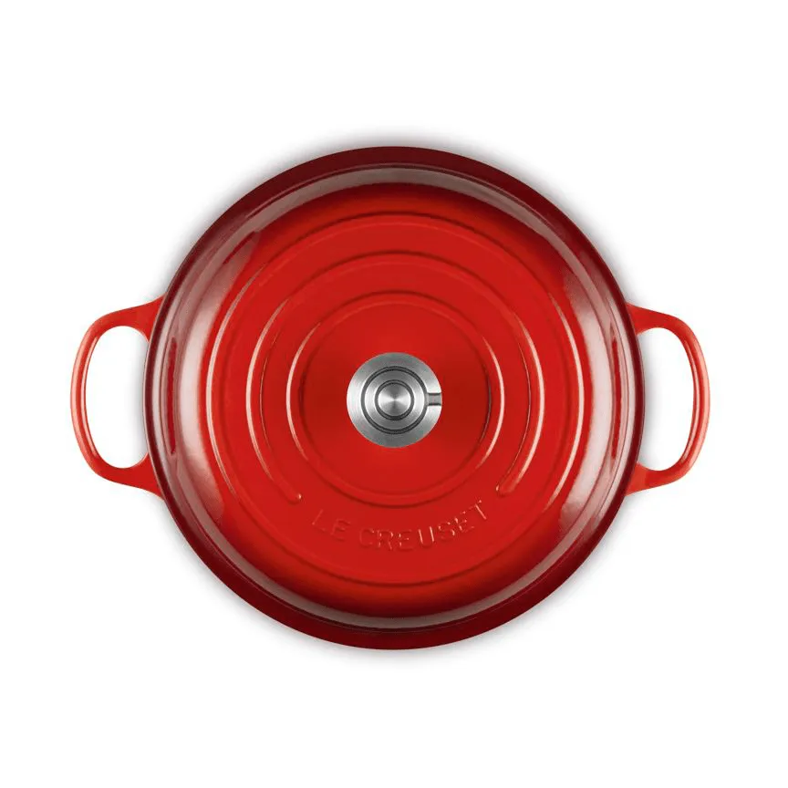 Le Creuset Classic gjutjärn buffétgryta glaslock, Cerise, 3,5 L Le Creuset