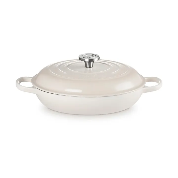 Le Creuset Classic gjutjärn buffétgryta glaslock - Meringue, 3,5 L - Le Creuset