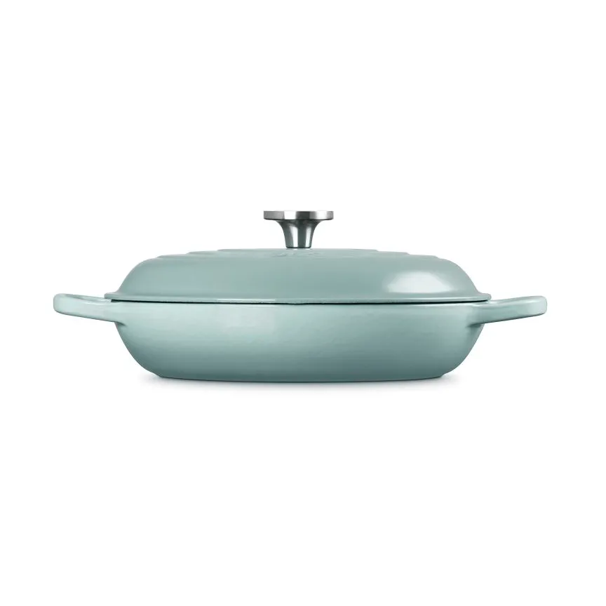 Le Creuset Classic gjutjärn buffétgryta glaslock, Sea Salt, 3,5 L Le Creuset