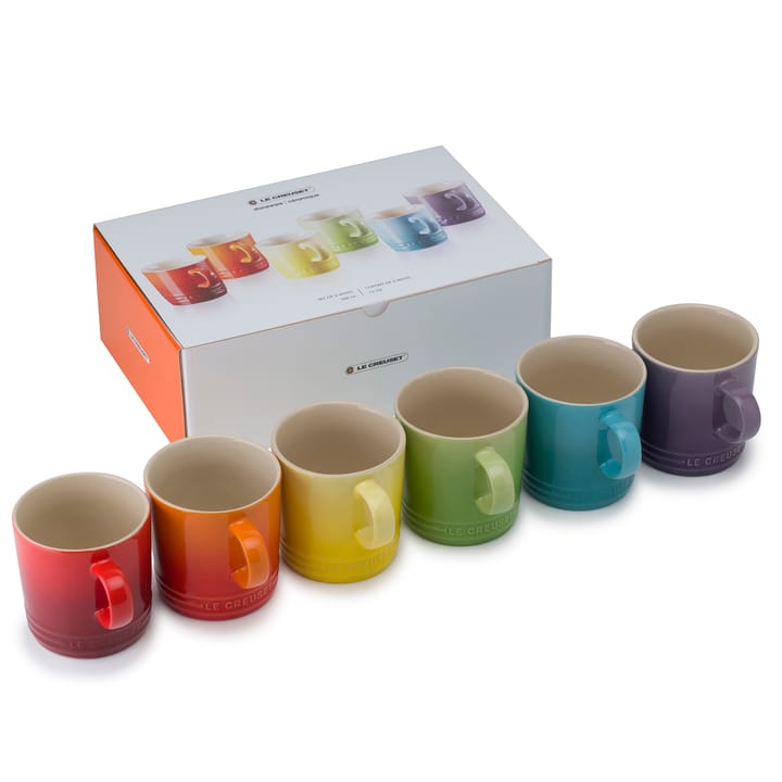 Le Creuset gåvoset mugg 35 cl 6-pack, Rainbow Le Creuset