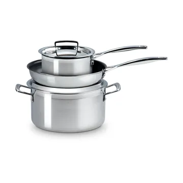 Le Creuset gryt- och stekpanneset - Rostfritt stål, 3 delar - Le Creuset