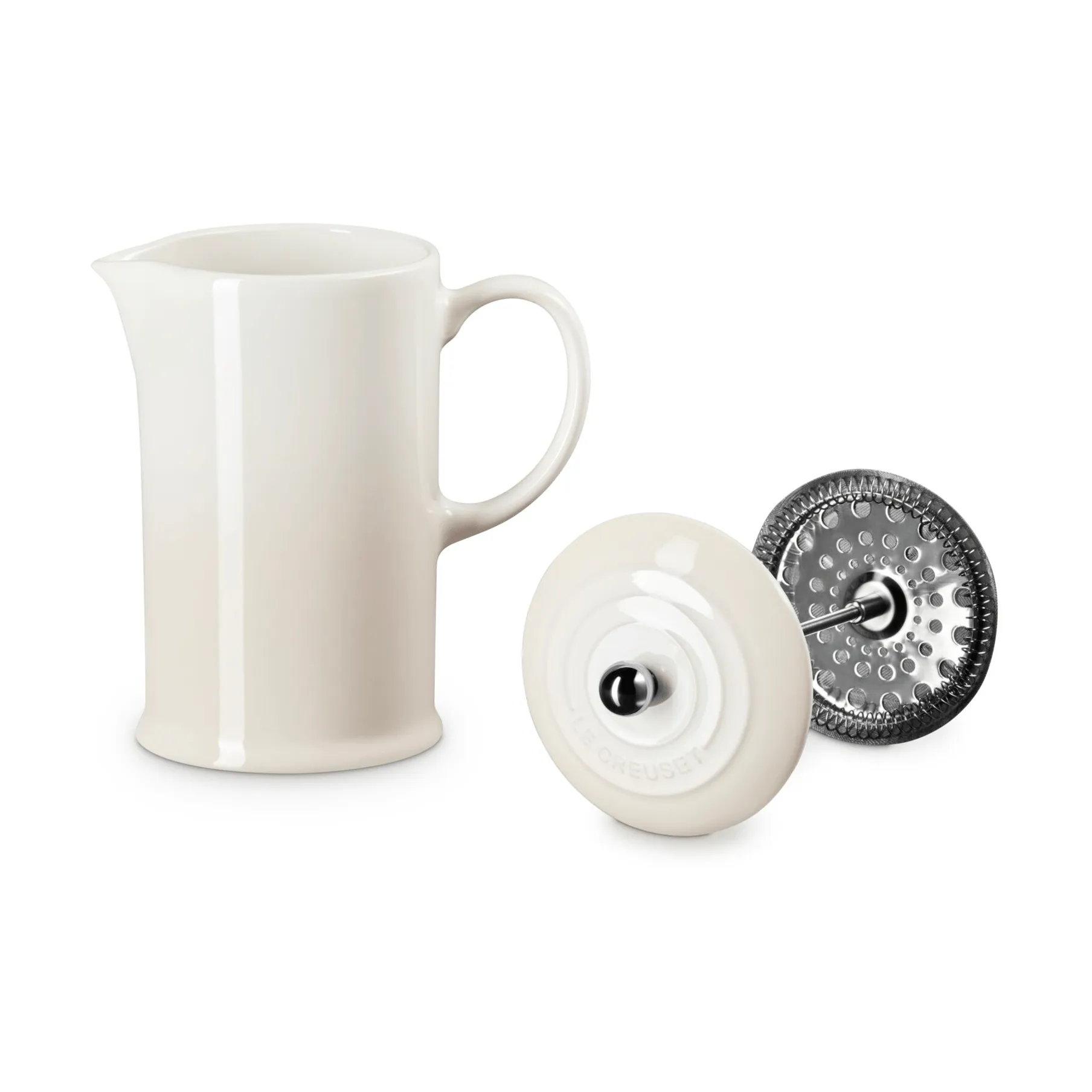 Le Creuset kaffekanna med press, Meringue, 1 L Le Creuset