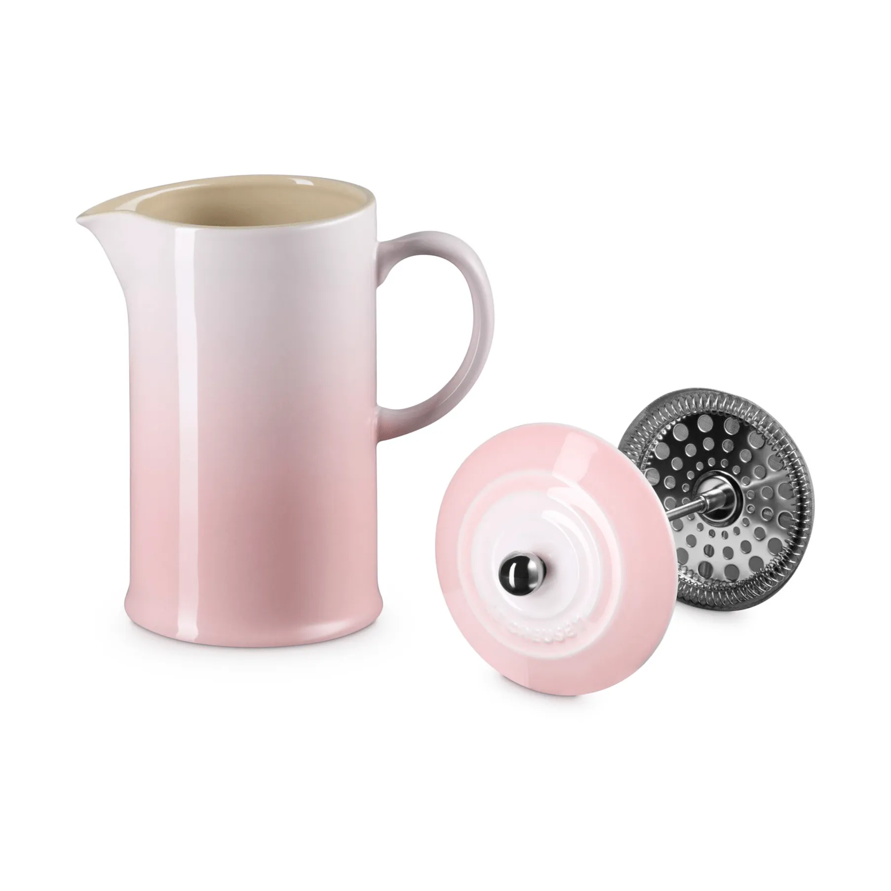 Le Creuset kaffekanna med press, Shell Pink, 1 L Le Creuset
