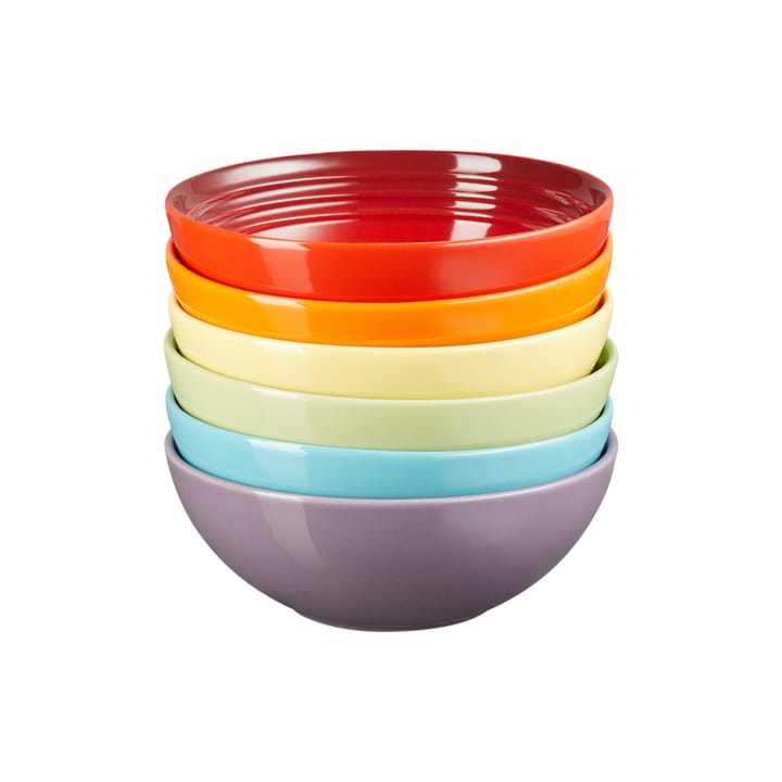 Le Creuset Signature djup tallrik 16 cm 6-pack, Rainbow Le Creuset