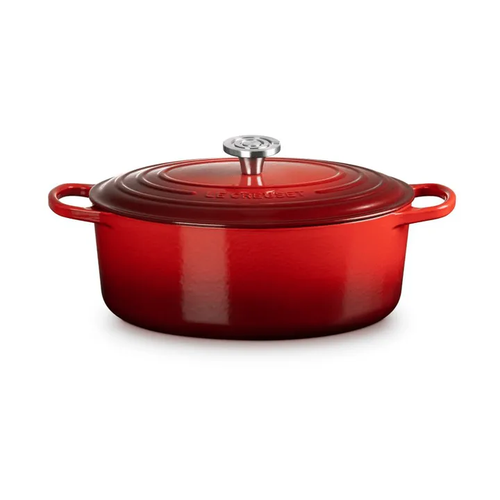 Le Creuset Signature gjutjärn oval gryta - Cerise, 6,3 L - Le Creuset