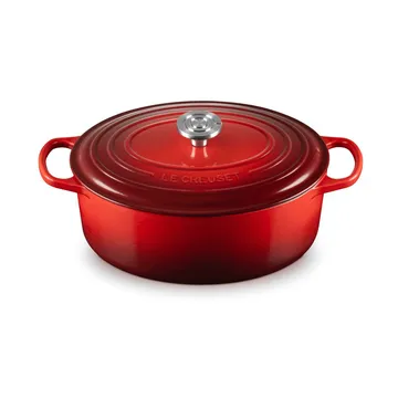 Le Creuset Signature gjutjärn oval gryta - Cerise, 6,3 L - Le Creuset