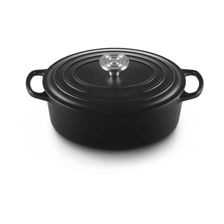 Le Creuset Signature gjutjärn oval gryta, Matte Black, 4,1 L Le Creuset