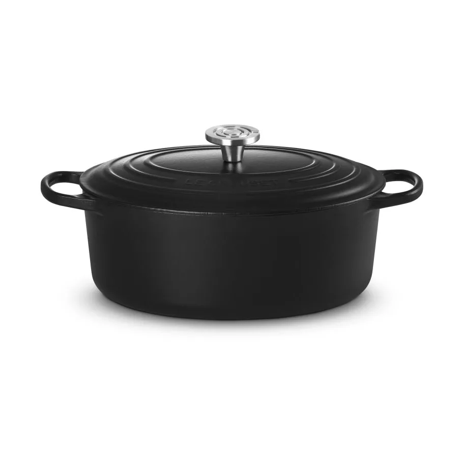 Le Creuset Signature gjutjärn oval gryta, Matte Black, 6,3 L Le Creuset