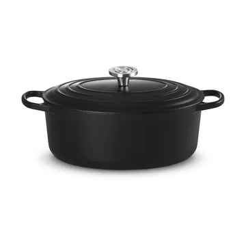 Le Creuset Signature gjutjärn oval gryta - Matte Black, 6,3 L - Le Creuset