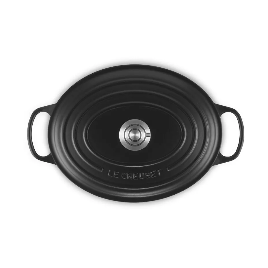 Le Creuset Signature gjutjärn oval gryta, Matte Black, 6,3 L Le Creuset