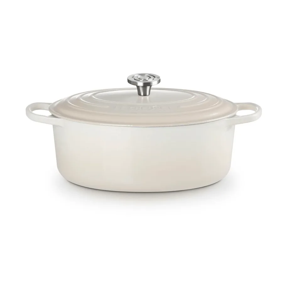 Le Creuset Signature gjutjärn oval gryta, Meringue, 6,3 L Le Creuset
