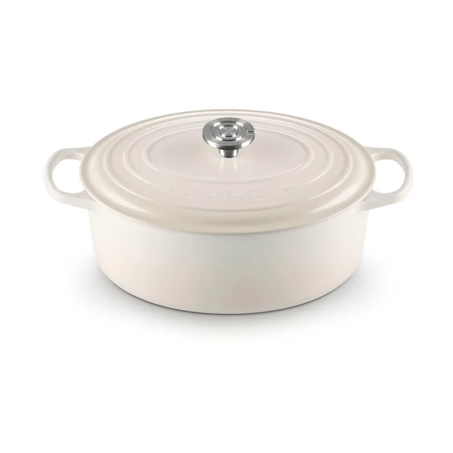Le Creuset Signature gjutjärn oval gryta, Meringue, 6,3 L Le Creuset
