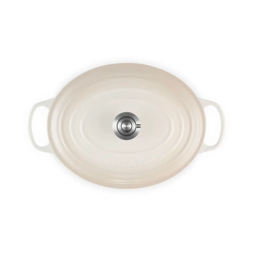 Le Creuset Signature gjutjärn oval gryta, Meringue, 6,3 L Le Creuset