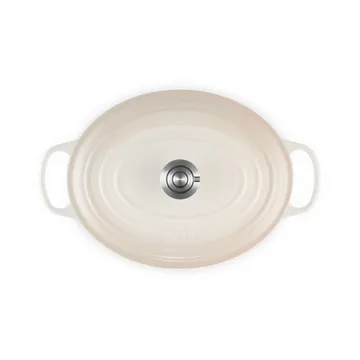 Le Creuset Signature gjutjärn oval gryta - Meringue, 6,3 L - Le Creuset