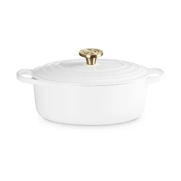 Le Creuset Signature gjutjärn oval gryta - White, 4,1 L - Le Creuset