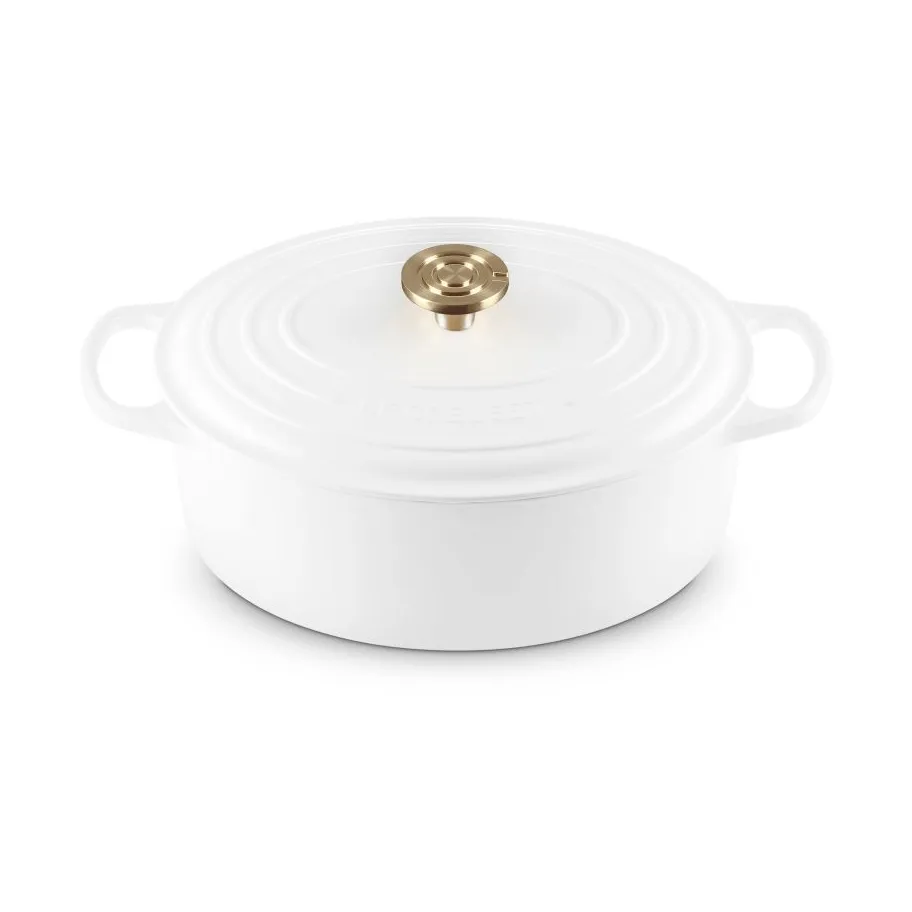 Le Creuset Signature gjutjärn oval gryta, White, 6,3 L Le Creuset