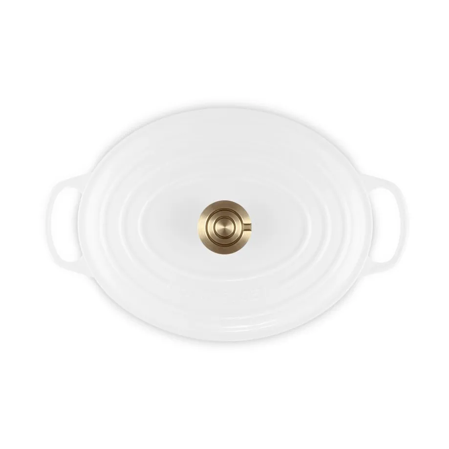 Le Creuset Signature gjutjärn oval gryta, White, 6,3 L Le Creuset
