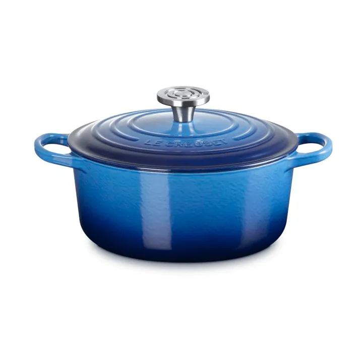 Le Creuset Signature gjutjärn rund gryta - Azure, 4,2 L - Le Creuset