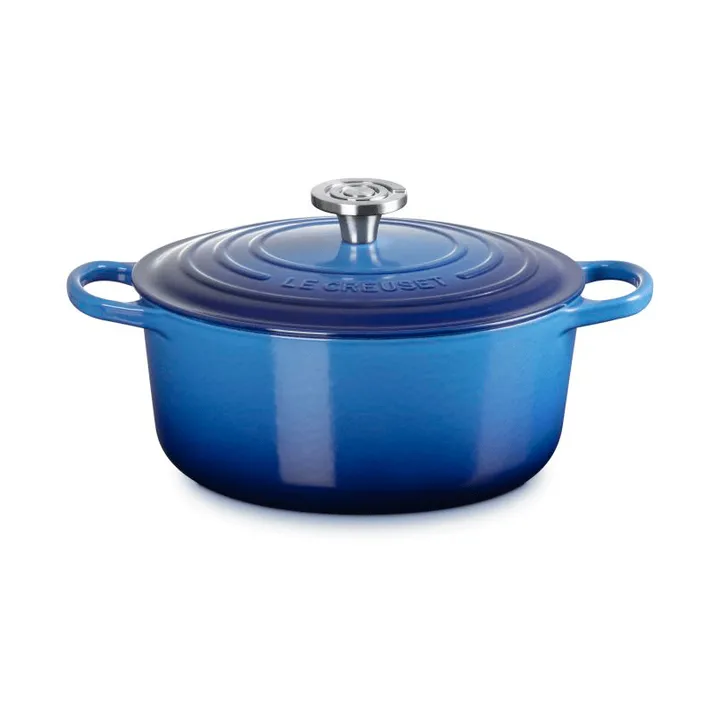 Le Creuset Signature gjutjärn rund gryta - Azure, 5,3 L - Le Creuset