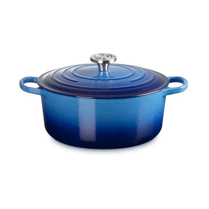 Le Creuset Signature gjutjärn rund gryta - Azure, 6,7 L - Le Creuset