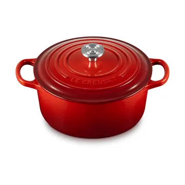 Le Creuset Signature gjutjärn rund gryta - Cerise, 3,3 L - Le Creuset