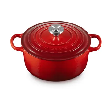 Le Creuset Signature gjutjärn rund gryta - Cerise, 4,2 L - Le Creuset