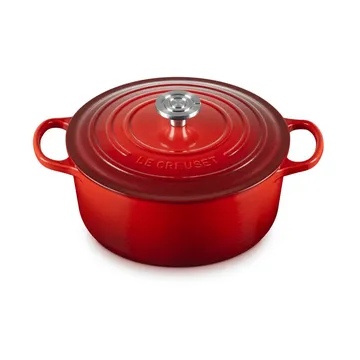 Le Creuset Signature gjutjärn rund gryta - Cerise, 5,3 L - Le Creuset