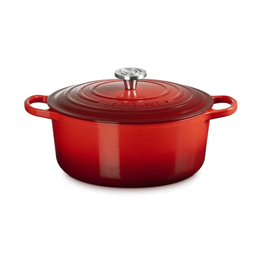 Le Creuset Signature gjutjärn rund gryta, Cerise, 6,7 L Le Creuset